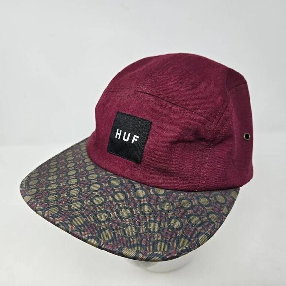 HUF RETRO VOLLEY 5 PANEL HAT CAP GEOMETRIC BILL STRAPBACK MADE IN USA - Picture 1 of 7